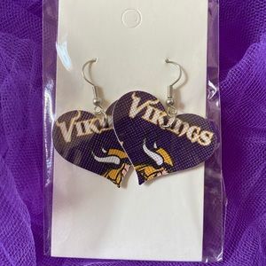 NFL Minnesota Vikings faux vinyl leather earrings